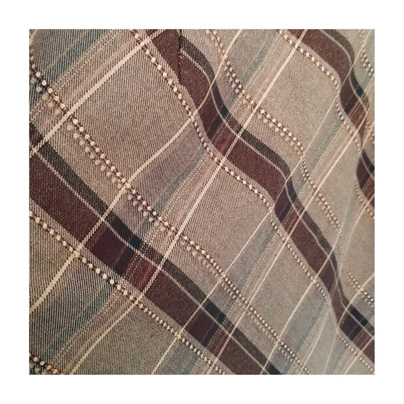 Vintage Jessica 90s Plaid Midi Skirt Brown and green wool blend tartan - Picture 4 of 4